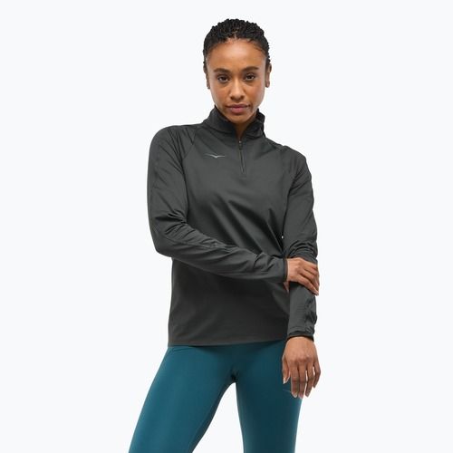 Lauf Hoodie Sweatshirt Damen HOKA GlideTech Quarter Zip black