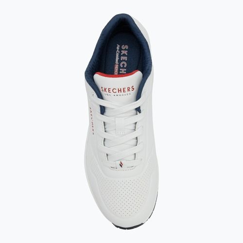 Schuhe Damen SKECHERS Uno Stand On Air white durabuck/navy/red trim/mesh
