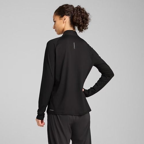 Lauf Hoodie Sweatshirt Damen PUMA Run Velocity Cloudspun 1/4 Zip puma black