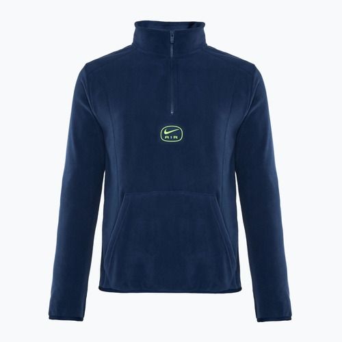 Herren Nike Swoosh Air Polar Fleece Half Zip Top midnight navy/ volt