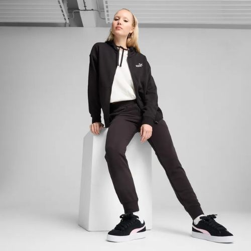 Hoodie Sweatshirt Damen PUMA ESS Small No. 1 Logo Comfort Full-Zip puma black