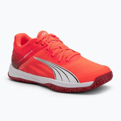 PUMA Accelerate Turbo Handballschuhe leuchtend rot/weiß/dunkelkarminrot/schwarz