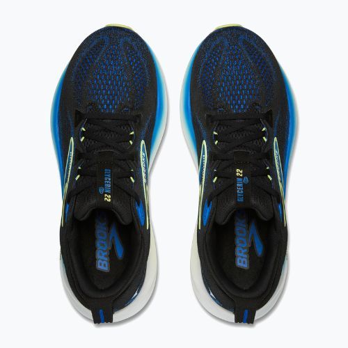 Laufschuhe Herren Brooks Glycerin 22 wide fit black/cobalt/neo yellow