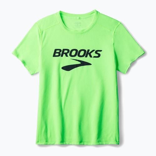 Laufshirt Herren Brooks Distance 3.0 neo limeade/brooks logo