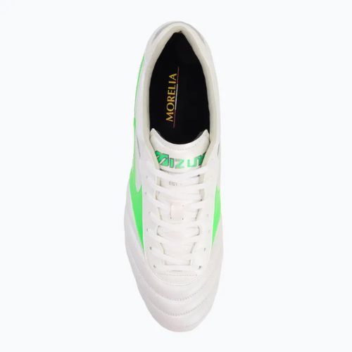 Fußballschuhe Herren Mizuno Morelia II Elite Md white/neon green/galaxy silver