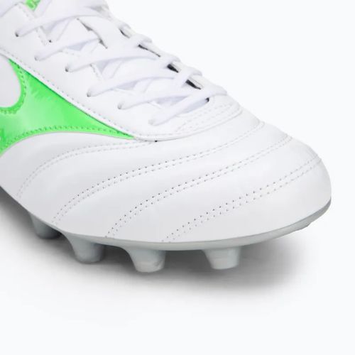 Fußballschuhe Herren Mizuno Morelia II Club Md white/neon green/galaxy silver