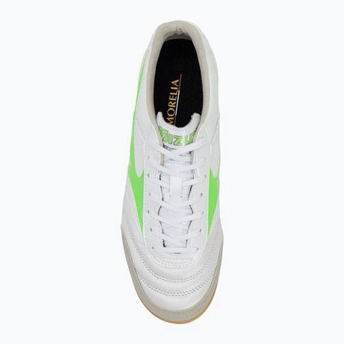Fußballschuhe Herren Mizuno Morelia Sala Elite IN white/neon green/galaxy silver