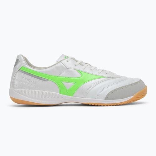 Fußballschuhe Herren Mizuno Morelia Sala Pro IN white/neon green/galaxy silver