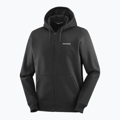 Hoodie Sweatshirt Herren Salomon Logo Full Zip Hoodie deep black