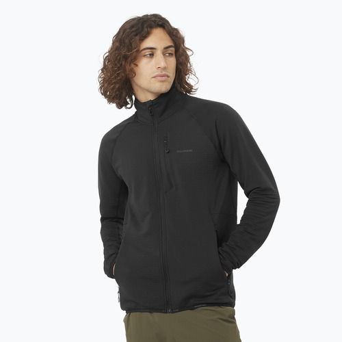 Trekking Hoodie Sweatshirt Herren Salomon Lightwarm Full Zip deep black