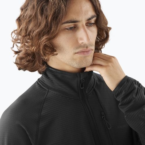 Trekking Hoodie Sweatshirt Herren Salomon Lightwarm Full Zip deep black