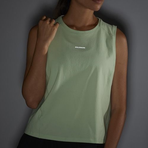 Salomon Trackline Tank Frauen-T-Shirt Meer Schaum