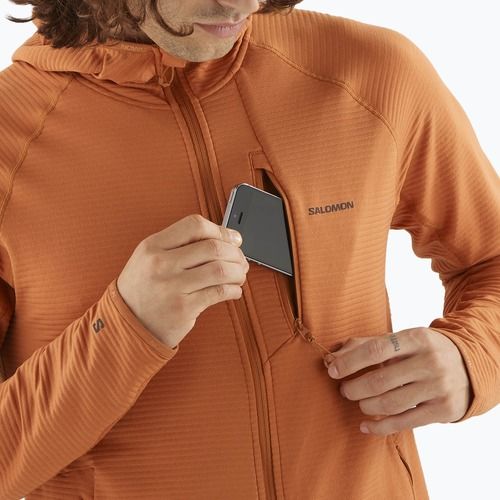 Herren Salomon Sntial Lightwarm Hybrid sierra trekking Sweatshirt