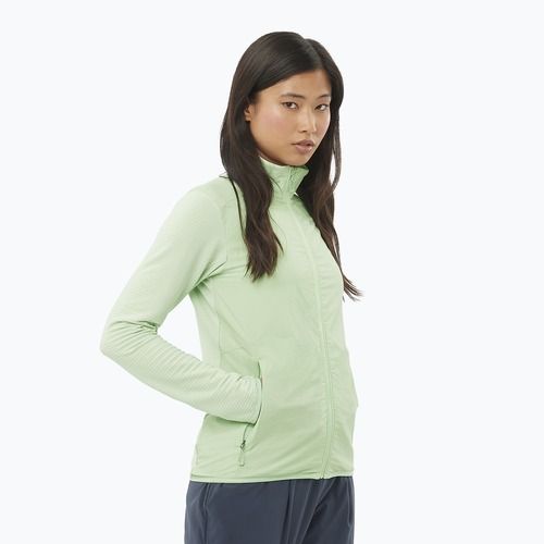 Trekking Hoodie Sweatshirt Damen Salomon Sntial Lightwarm Hybrid sea foam