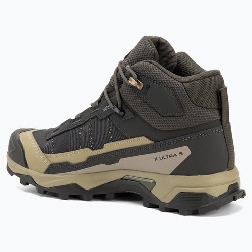 Herren-Trekking-Stiefel Salomon X Ultra 5 MID GTX Torf / grau grün / blau Nächte