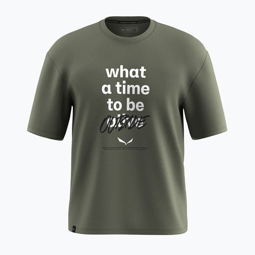 Herren Salewa Eagle Outside Lose verblasst grünes T-Shirt