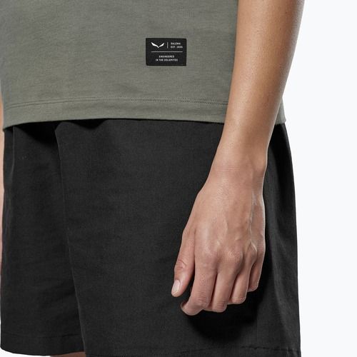 Damen-T-Shirt Salewa Eagle Logo Patch 5A50 verblasst grün