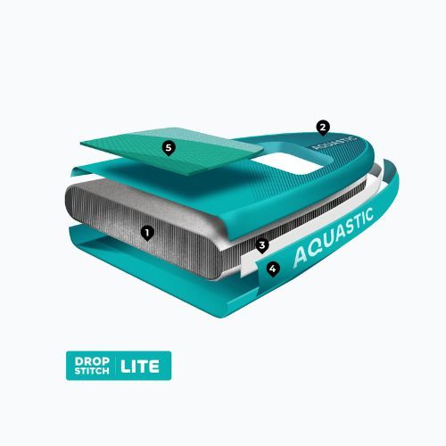 Set Paddleboard SUP aufblasbar AQUASTIC Vista 11'2" green