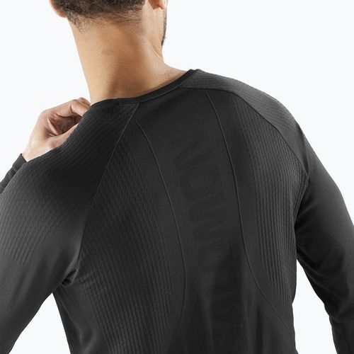 Lauf Longsleeve Herren Salomon Sense Aero Seamless Tee deep black