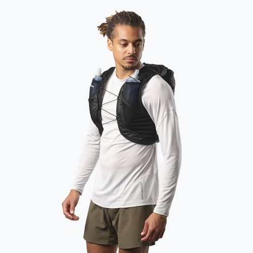 Laufweste Salomon Active Skin 12 No Flasks black/metal