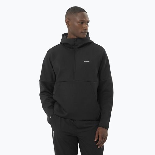 Hoodie Sweatshirt Herren Salomon SHAKEout Half Zip Hooded deep black