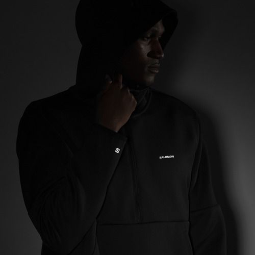 Hoodie Sweatshirt Herren Salomon SHAKEout Half Zip Hooded deep black