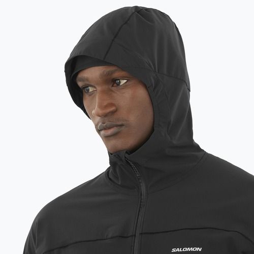 Lauf Hoodie Sweatshirt Herren Salomon Sense Aero Hybrid Half Zip Hooded deep black