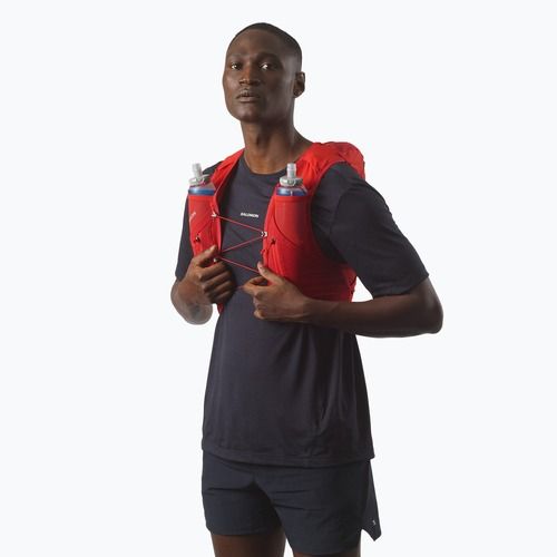 Laufweste Salomon ADV SKIN 12 Set flame scarlet/haude red