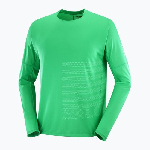 Lauf Longsleeve Herren Salomon Sense Aero Tee GFX Paarakeet/spearmint