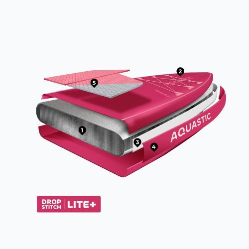 Set Board SUP aufblasbar AQUASTIC Touring 11'6" rosa