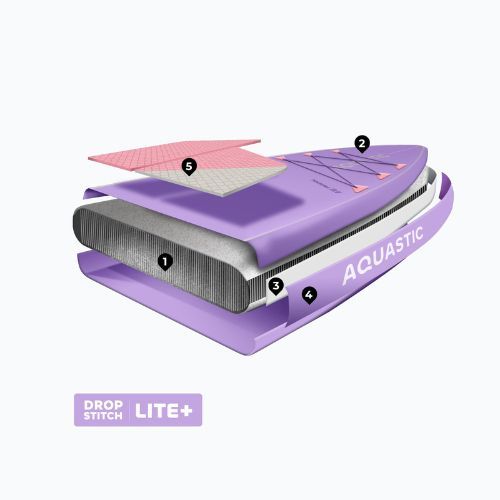 Set Paddleboard SUP aufblasbar AQUASTIC Touring 11'6" purple