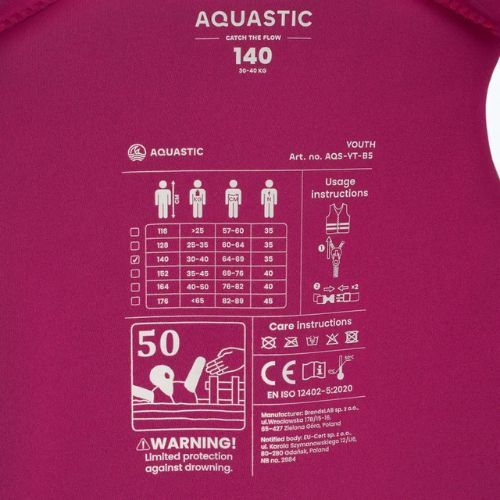 Kinderweste AQUASTIC Youth 50N belay waistcoat rosa