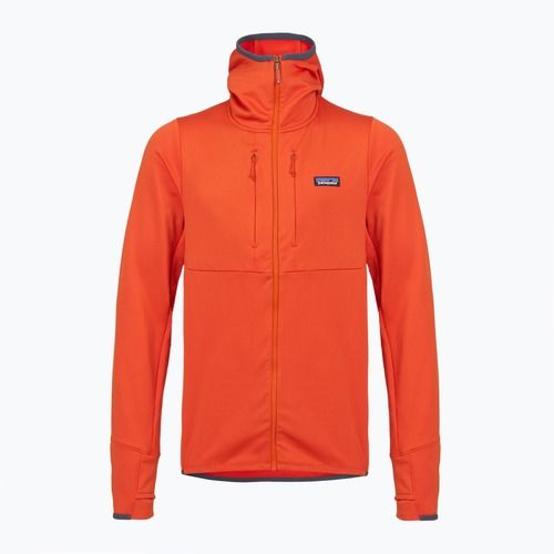 Herren Patagonia R1 Thermal Full Zip Hoody Trekking Sweatshirt Bestäuber orange