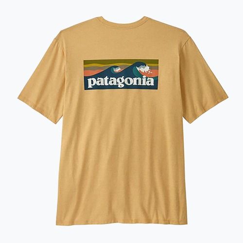 Herren Patagonia Boardshort Logo Tasche Responsibili bienenwachsfarbenes T-shirt
