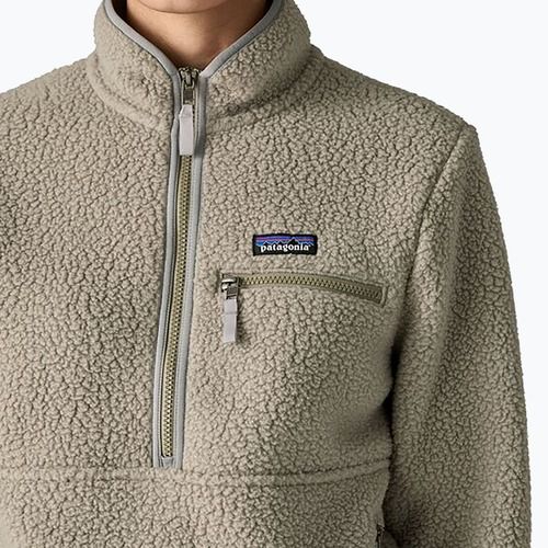 Damen Patagonia Retro Pile Fleece-Sweatshirt Marsupial Flussgestein grün