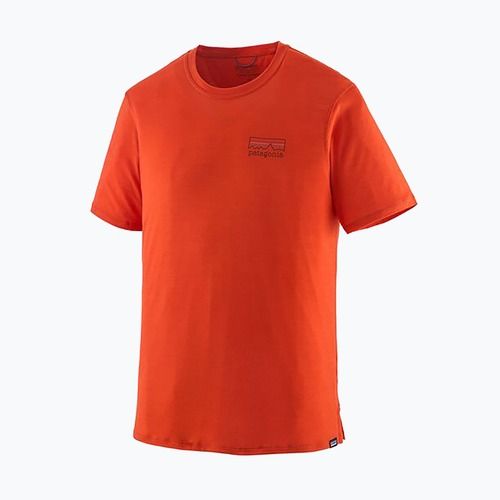 Herren Patagonia Cap Cool Merino Blend Graphic Shirt fitz roy strata/pollinator orange