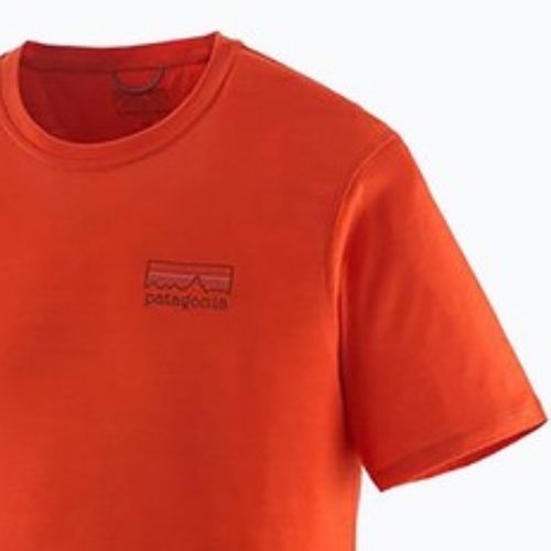 Herren Patagonia Cap Cool Merino Blend Graphic Shirt fitz roy strata/pollinator orange