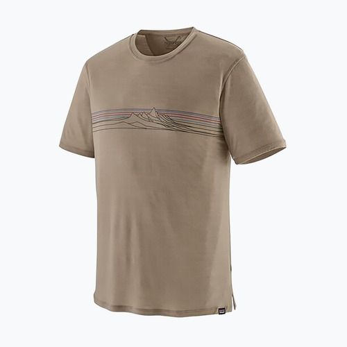 Herren Patagonia Cap Cool Merino Blend Graphic Shirt strata stripe/seabird grey