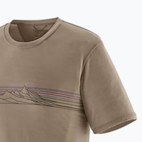 Herren Patagonia Cap Cool Merino Blend Graphic Shirt strata stripe/seabird grey