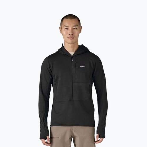 Herren Patagonia R1 Hybrid Pullover Softshell Jacke schwarz