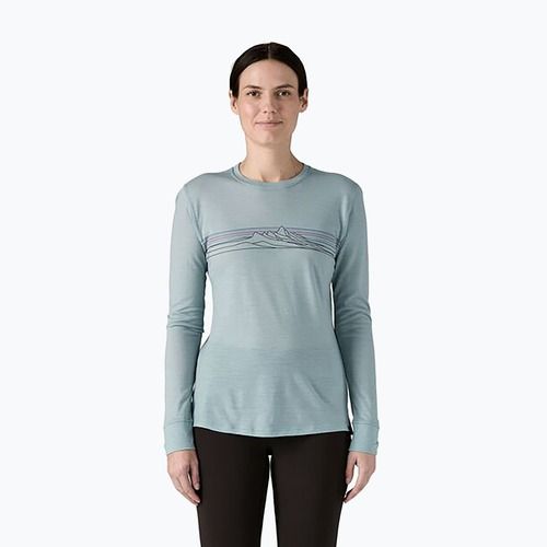 Patagonia Cap Cool Merino Blend Graphic Stripe Longsleeve für Damen: thermal blue