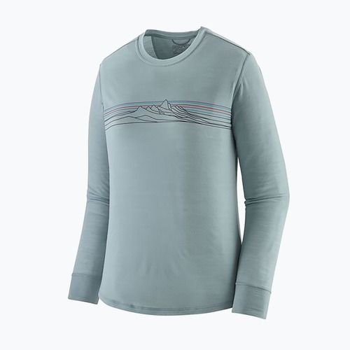 Patagonia Cap Cool Merino Blend Graphic Stripe Longsleeve für Damen: thermal blue