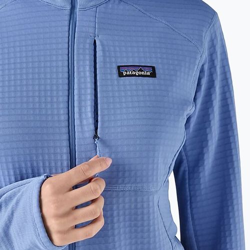 Damen Softshelljacke Patagonia R1 Hybrid Pullover Hoody reichlich blau