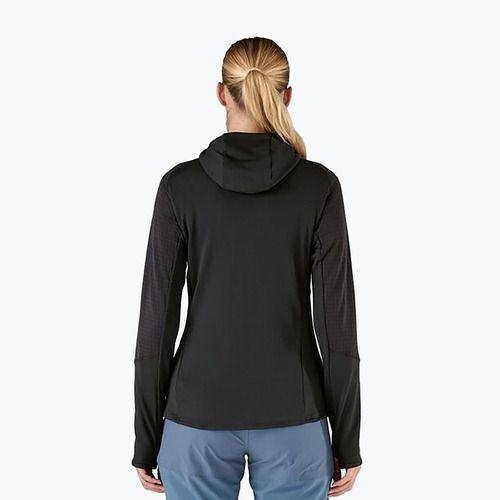Damen Softshelljacke Patagonia R1 Hybrid Pullover Hoody schwarz