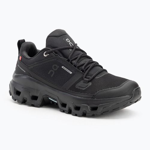 Schuhe Damen On Cloudrock Low Waterproof black/black