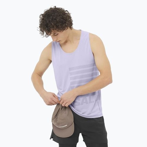 Lauf Tank Top Herren Salomon Sense Aero Singlet GFX cosmic sky