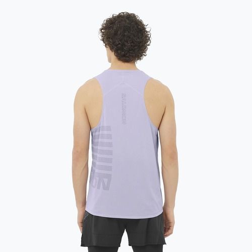 Lauf Tank Top Herren Salomon Sense Aero Singlet GFX cosmic sky