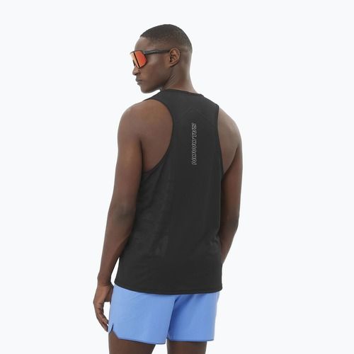 Lauf Tank Top Herren Salomon Sense Aero Singlet GFX deep black