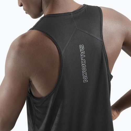 Lauf Tank Top Herren Salomon Sense Aero Singlet GFX deep black