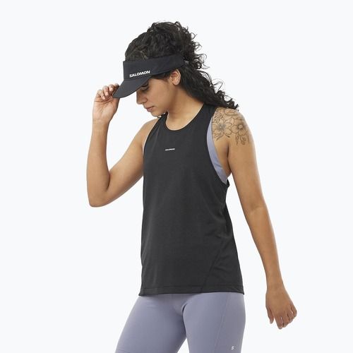 Lauf Tank Top Damen Salomon SHAKEout Core Tank deep black